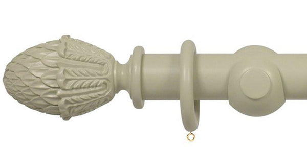 Opus Studio Painted Solid Colour Sage Grey 48mm Wooden Curtain Pole Pineapple Finial
