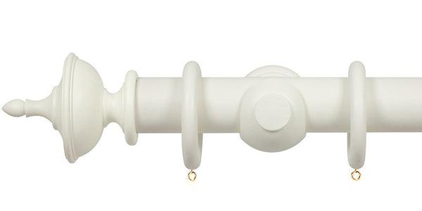 Opus Studio Painted Solid Colour Chalk White 35mm Wooden Curtain Pole Urn Finial