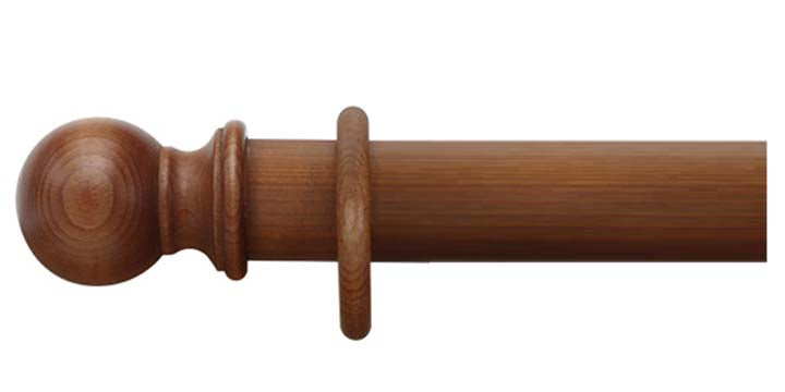 Cameron Fuller 63mm Light Oak Curtain Pole Ball Finial - Curtain Poles Emporium