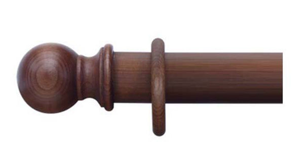 Cameron Fuller 63mm Mahogany Curtain Pole Ball Finial - Curtain Poles Emporium
