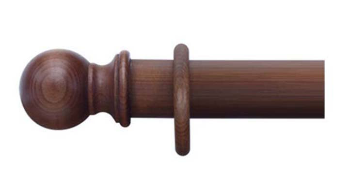 Cameron Fuller 35mm Mahogany Curtain Pole Ball Finial - Curtain Poles Emporium