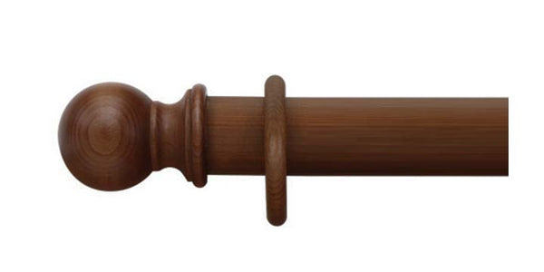 Cameron Fuller 50mm Natural Mahogany Curtain Pole Ball Finial - Curtain Poles Emporium