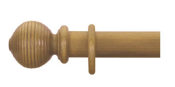 Cameron Fuller 35mm Antique Pine Curtain Pole Beehive Finial - Curtain Poles Emporium