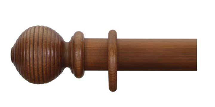 Cameron Fuller 35mm Light Oak Curtain Pole Beehive Finial - Curtain Poles Emporium