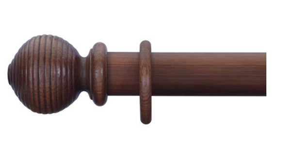 Cameron Fuller 63mm Mahogany Curtain Pole Beehive Finial - Curtain Poles Emporium