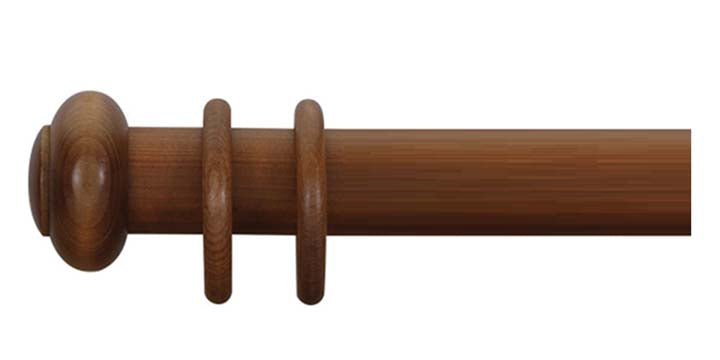 Cameron Fuller 63mm Light Oak Curtain Pole Button Finial - Curtain Poles Emporium