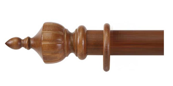 Cameron Fuller 63mm Light Oak Curtain Pole Crown Finial - Curtain Poles Emporium