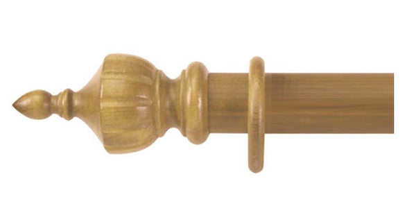 Cameron Fuller 35mm Antique Pine Curtain Pole Crwown Finial - Curtain Poles Emporium