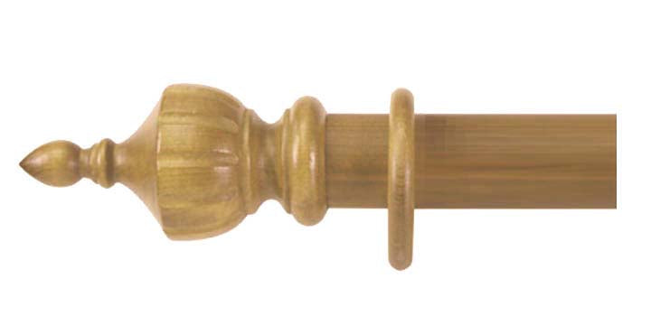 Cameron Fuller 35mm Antique Pine Curtain Pole Crwown Finial - Curtain Poles Emporium