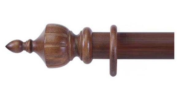 Cameron Fuller 50mm Mahogany Curtain Pole Crown Finial - Curtain Poles Emporium