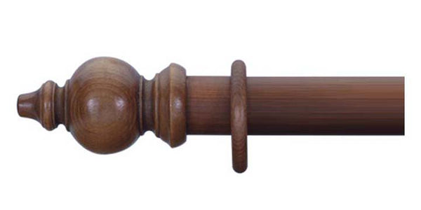 Cameron Fuller 35mm Mahogany Curtain Pole Oriental Finial - Curtain Poles Emporium