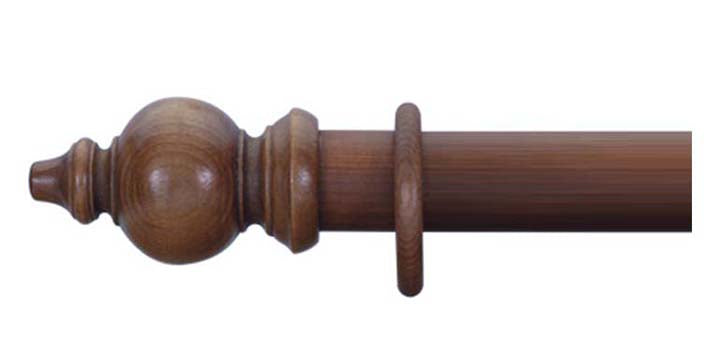 Cameron Fuller 35mm Mahogany Curtain Pole Oriental Finial - Curtain Poles Emporium