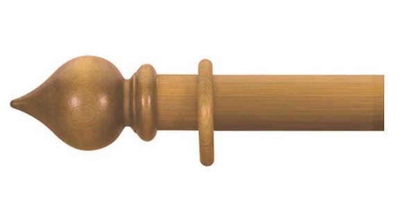 Cameron Fuller 50mm Antique Pine Curtain Pole Peardrop Finial - Curtain Poles Emporium